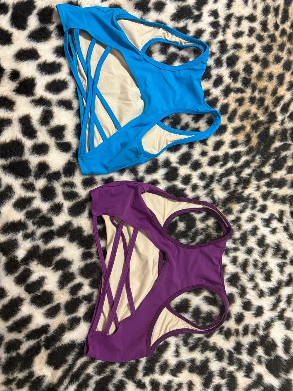 Kids Dance Crop Tops - Blue & Purple Racerback